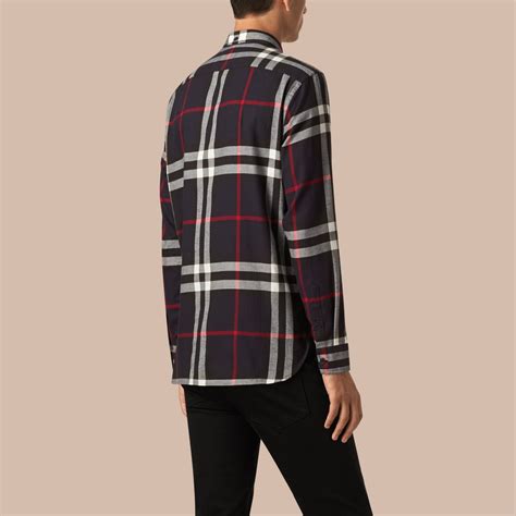 burberry flannel navy|Burberry flannel shirt men's.